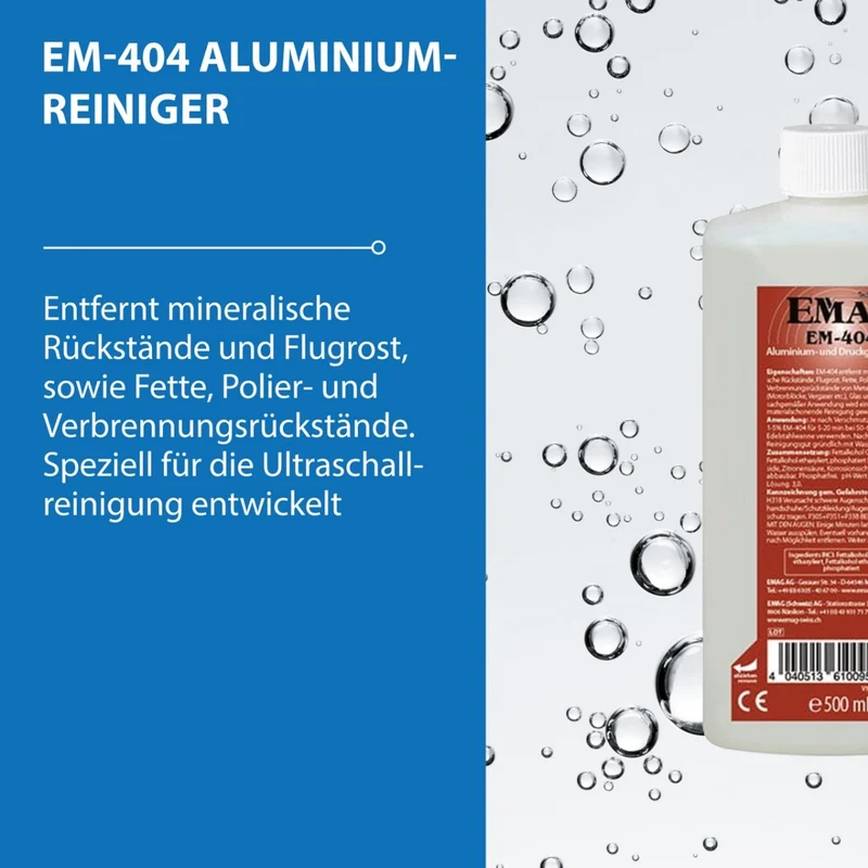 Aluminium- und Druckguss-/Edelmetallreiniger für Ultraschallgeräte EM-404 500ml