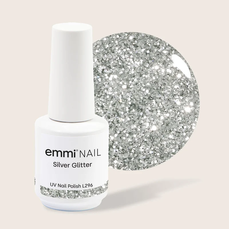 emmi Shellac UV-Lack Silver Glitter 15ml | L296