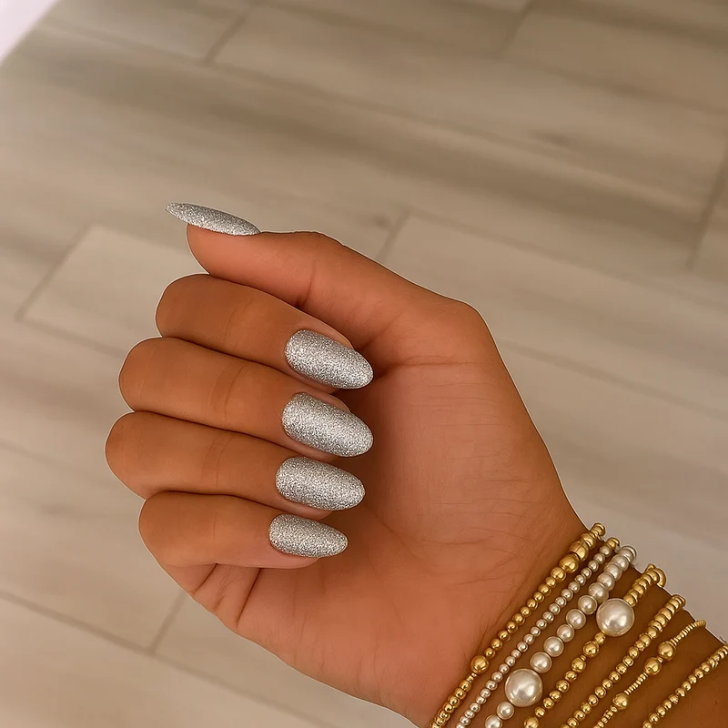 emmi Shellac UV-Lack Silver Glitter 15ml | L296
