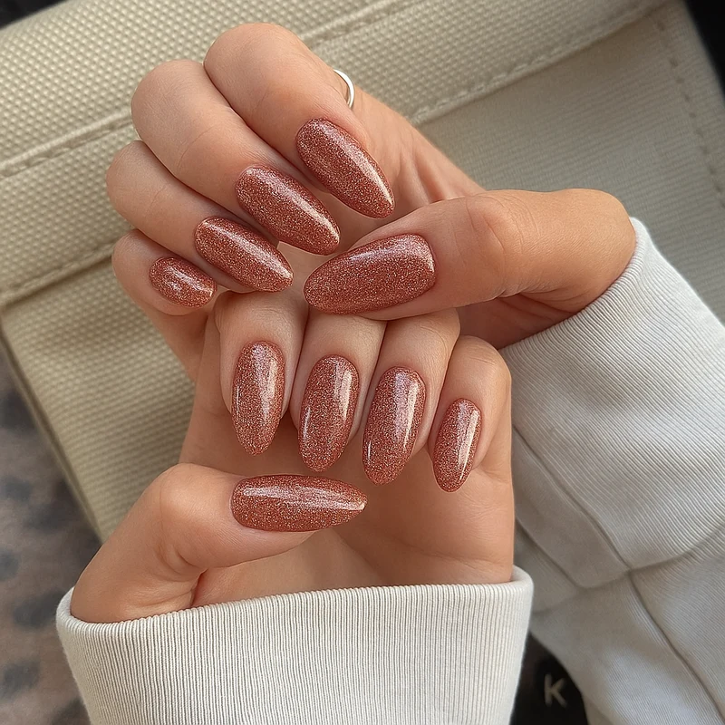 emmi Shellac UV-Lack Caramel Glitter 15ml | L114