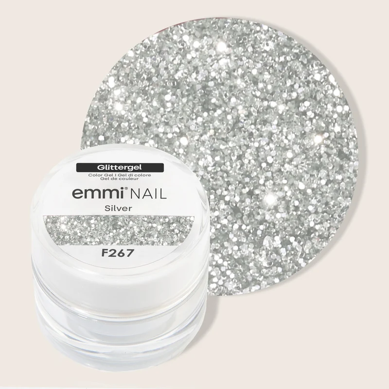 Glitter Farbgel Silver 5ml | F267