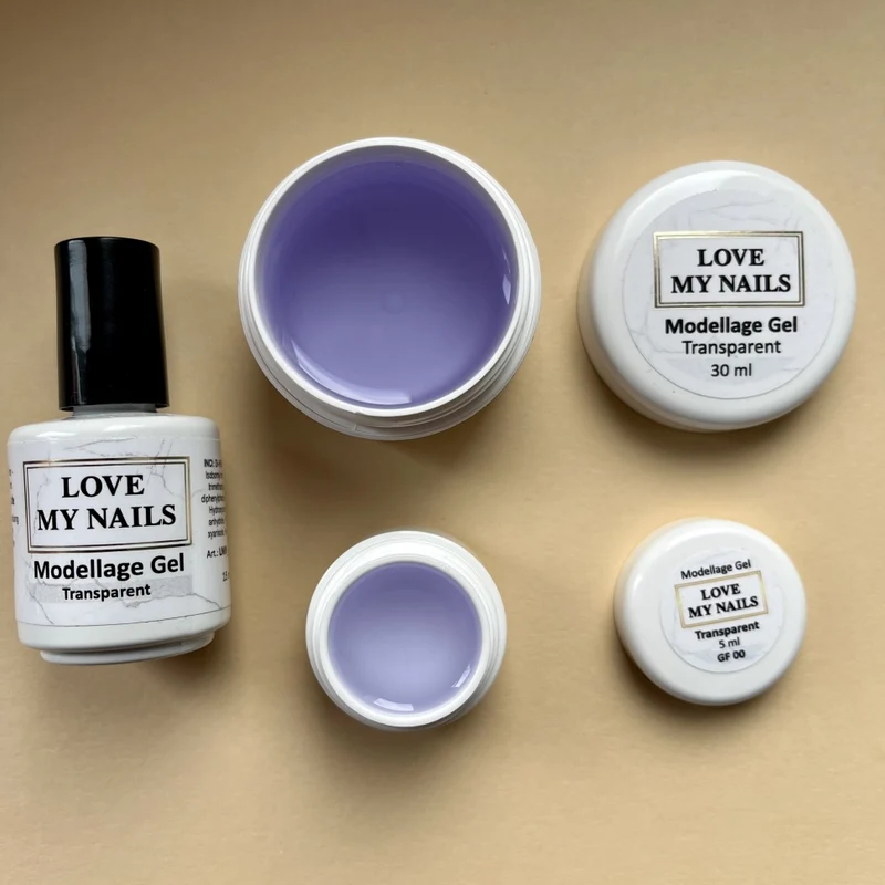 Modellage Gel für Nagelstärkung und Verlängerung (TPO-free) 5ml/15ml Flasche/30ml/50ml (Transparent) selbstglättend