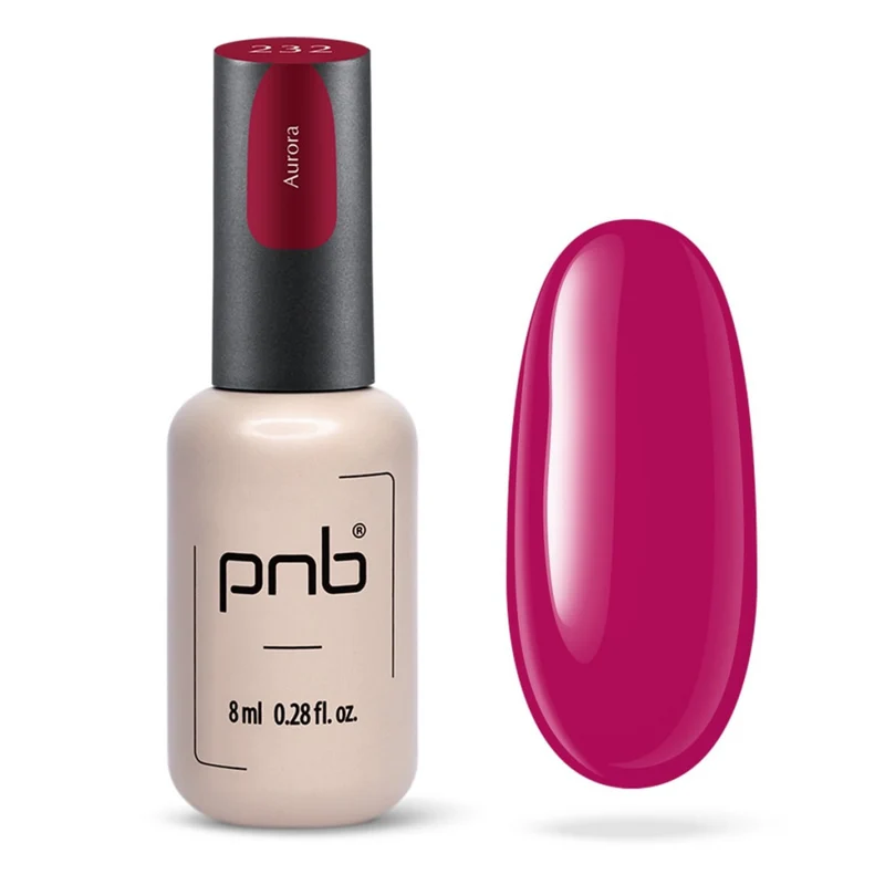 PNB dark pink gel nail polish 232 Aurora