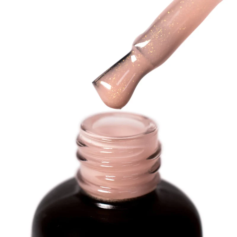 PNB Camouflage base coat peach gel nail polish Gold peach