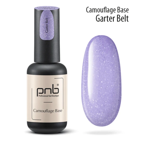 PNB Camouflage base coat purple gel nail polish Garter Belt 8ml