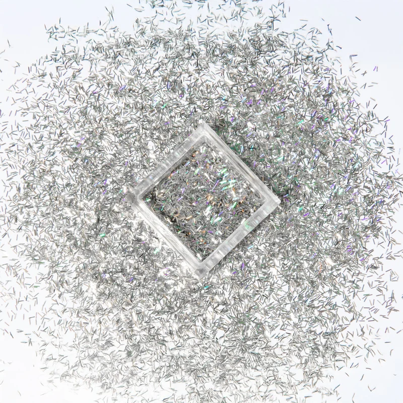 Nailart Glitter Flakes Silber
