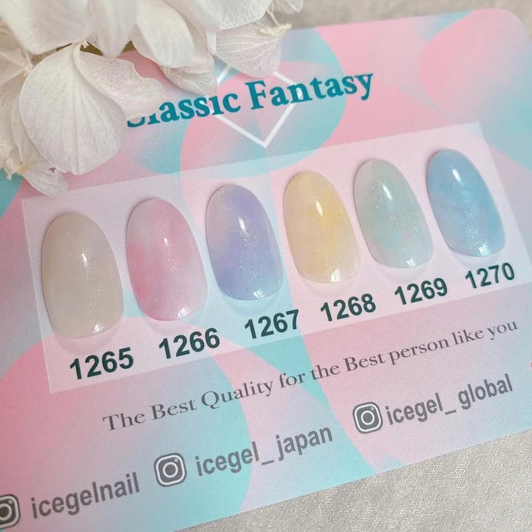 ICEGEL Classic fantasy gel nail polish 1265-1270