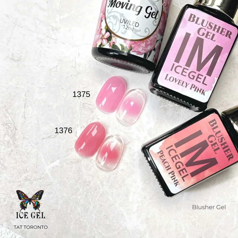 ICEGEL Blusher gel nail polish 1375 & 1376