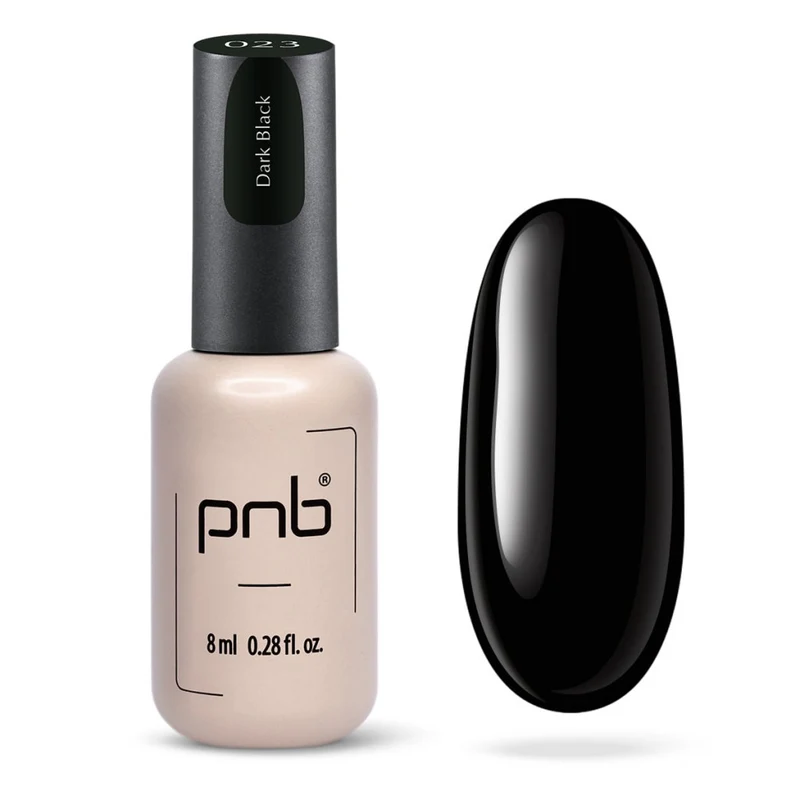 PNB black gel nail polish 023 Dark Black