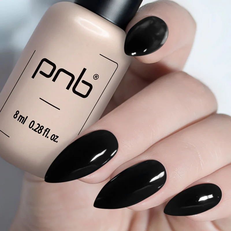 PNB black gel nail polish 023 Dark Black