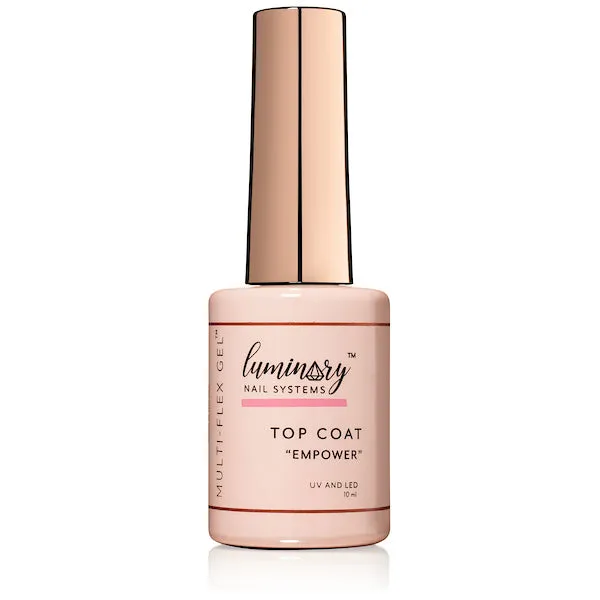 Luminary No wipe shiny top coat gel nail polish "Empower" multi flex 10ml, 30ml, or 8oz
