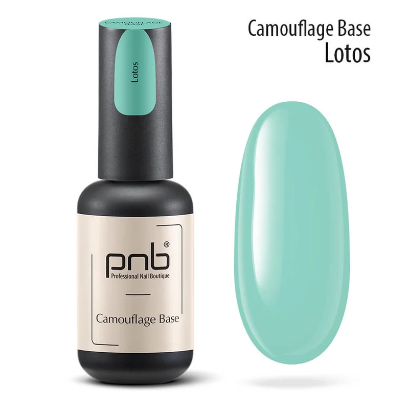 PNB Camouflage base coat green gel nail polish Lotos 8ml
