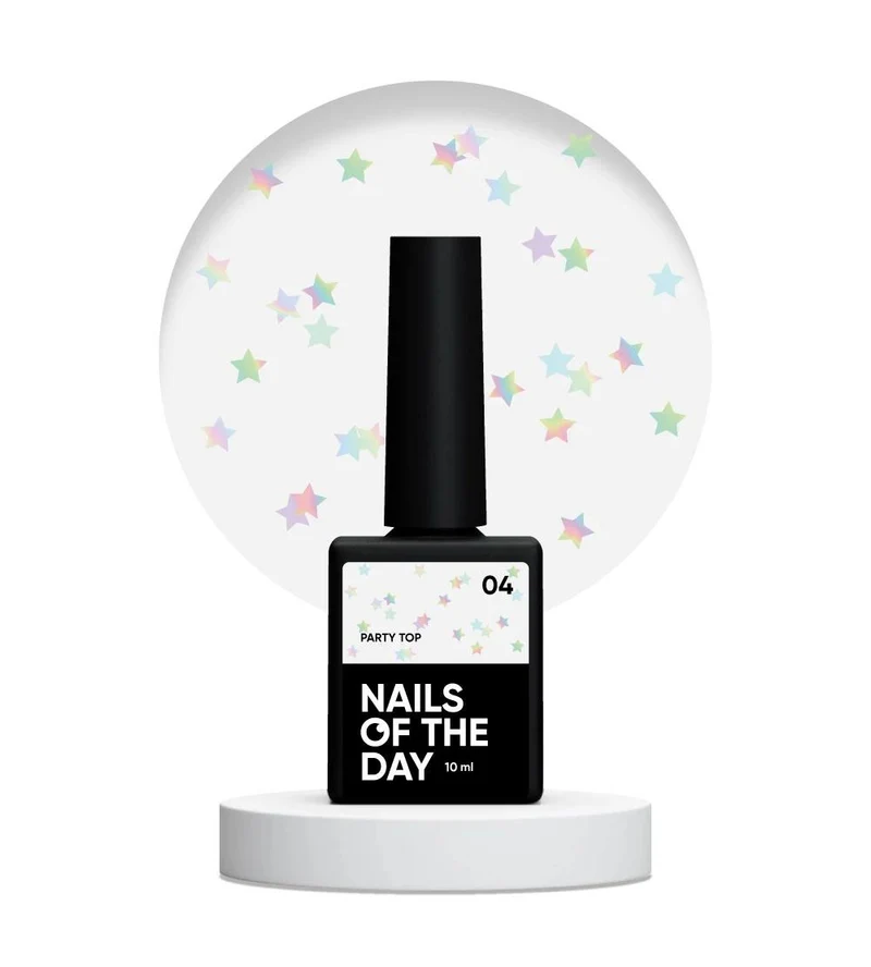 04 PARTY TOP - Top Coat (No Wipe) 10ml NAILS OF THE DAY