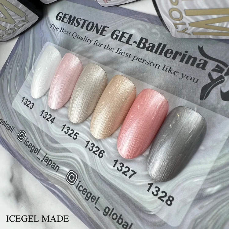 ICEGEL gel ballerina metallic gel nail polish 1323-1328