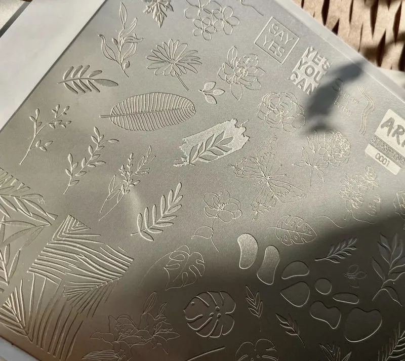 0001 Matte stamping schablone + design blatt ART STAMPING