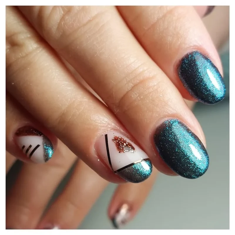 #506 Premium-EFFEKT Color Gel 5ml Dunkelgrau mit grün-türkisen Effektpartikeln