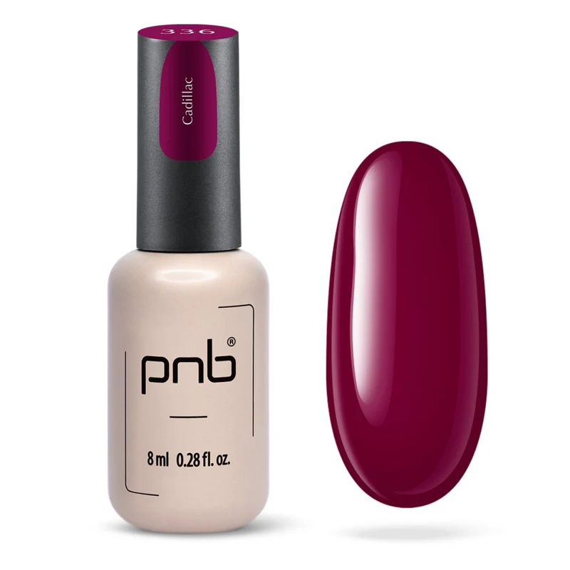 PNB dark red gel nail polish 336 Cadillac