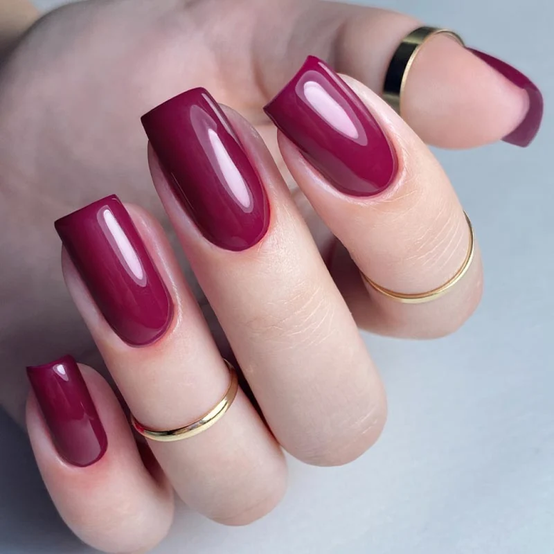 PNB dark red gel nail polish 336 Cadillac
