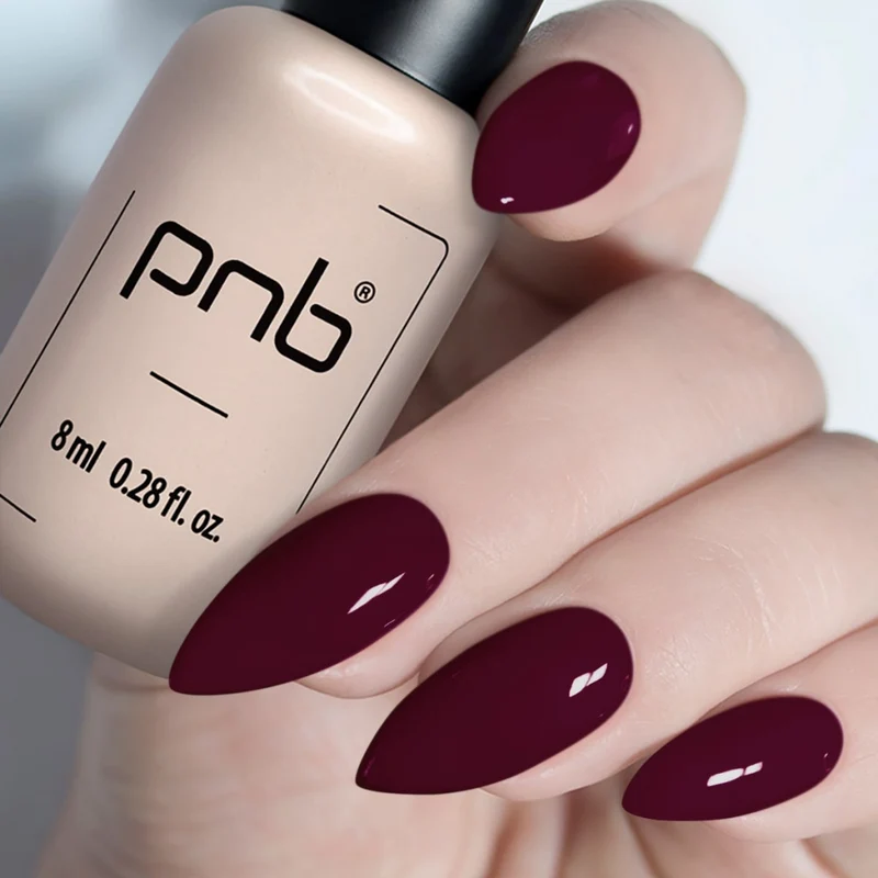 PNB dark red gel nail polish 338 Bugatti