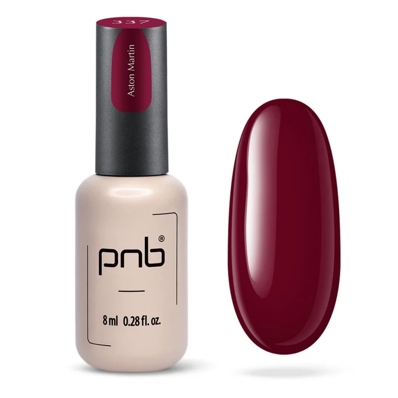 PNB dark red gel nail polish 337 Aston Martin