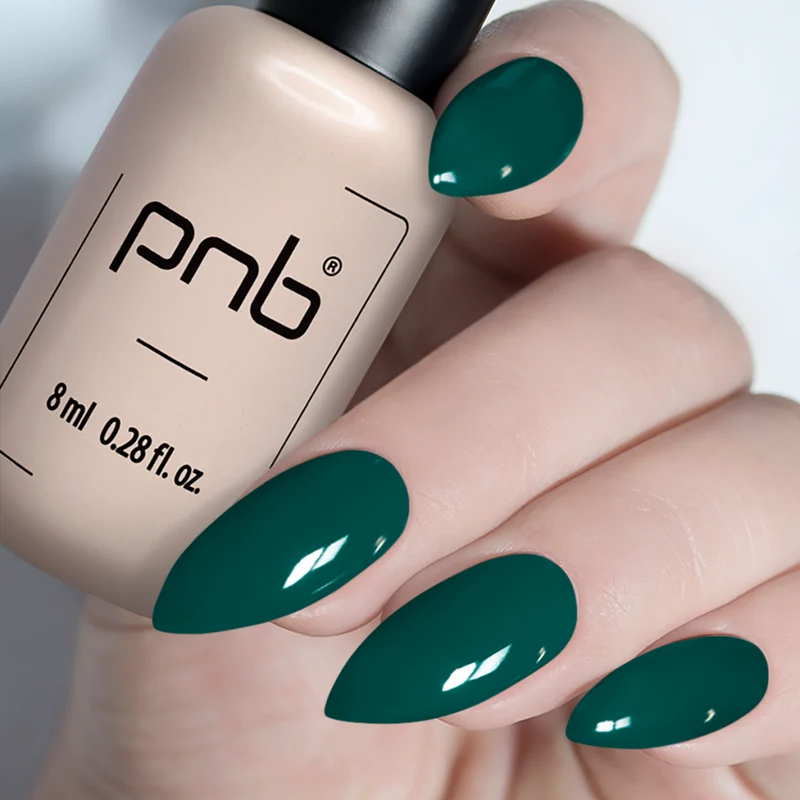PNB green gel nail polish 105 Lucky Green