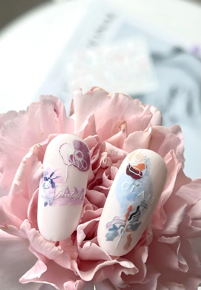 IBDI Flower nail decals / stickers for summer nail art and tropical nails #Colorful 209