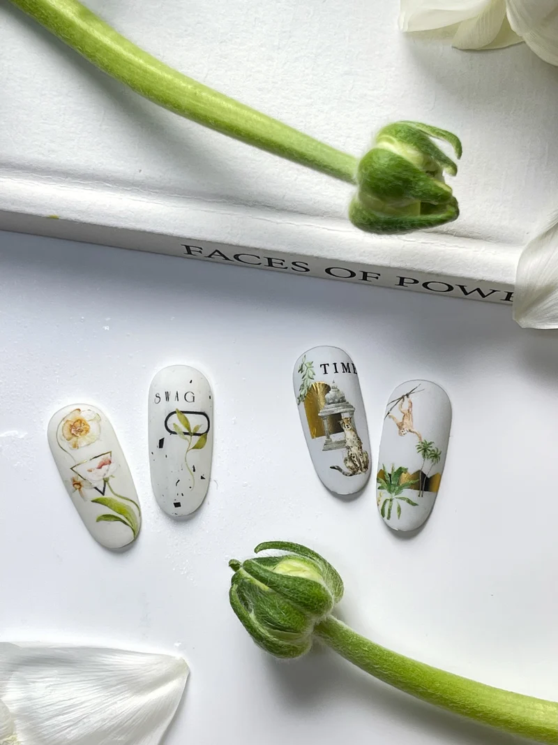 IBDI Flower nail decals / stickers for summer nail art and tropical nails #Colorful 206