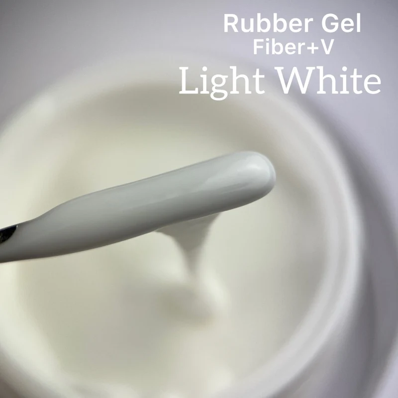 Rubber Gel Fiber+V – Light White 15-50ml von Trendnails TPO-free