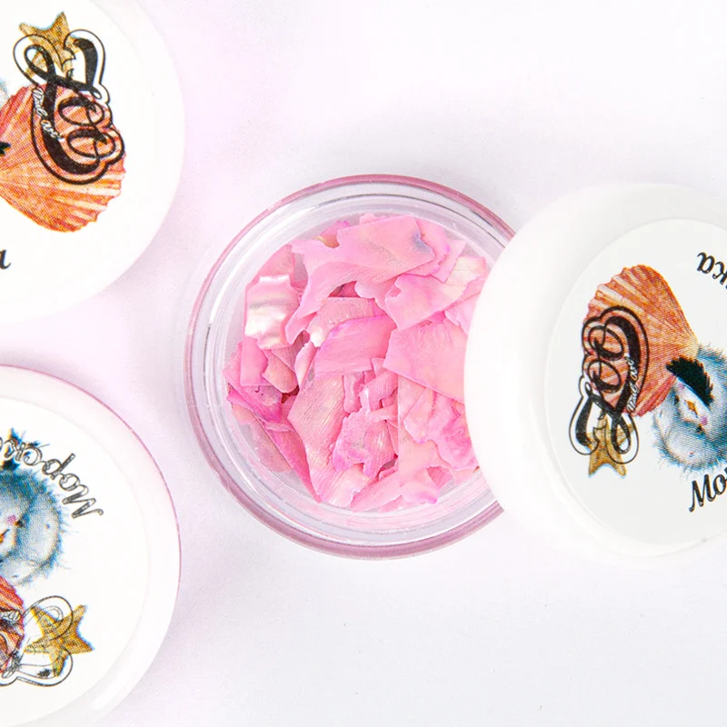 Rose Muschelsplitter — Perlmutt Nailart ZooNail