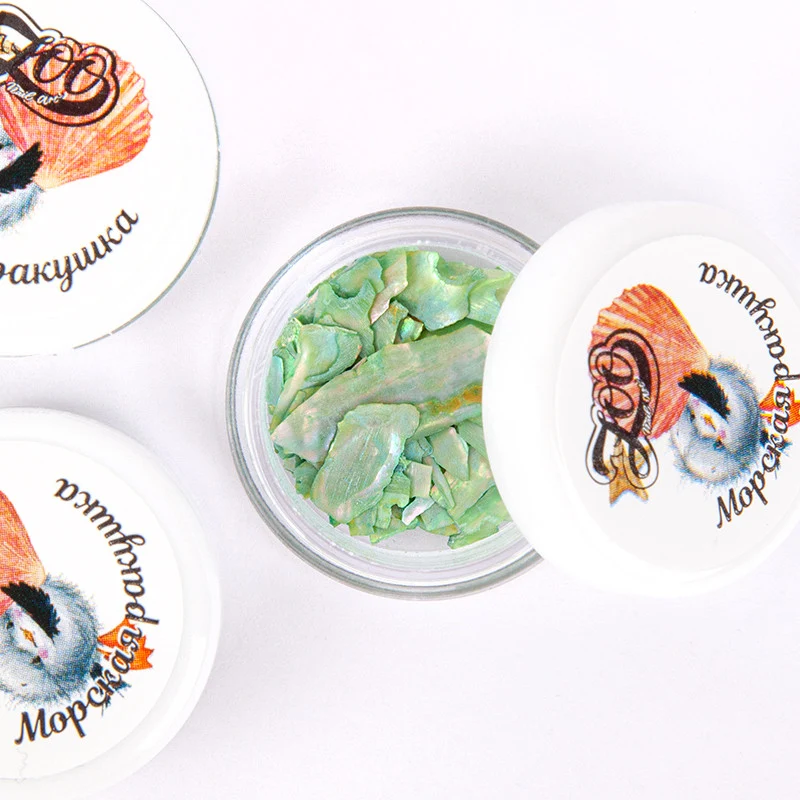 Grün - Muschelsplitter — Perlmutt Nailart ZooNail
