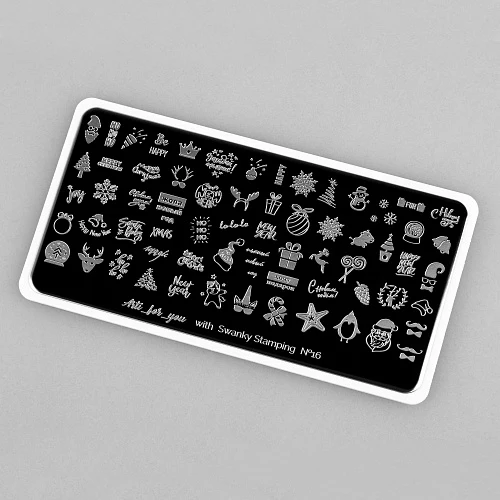 Swanky Stamping Christmas nail plates, nail art plate 016