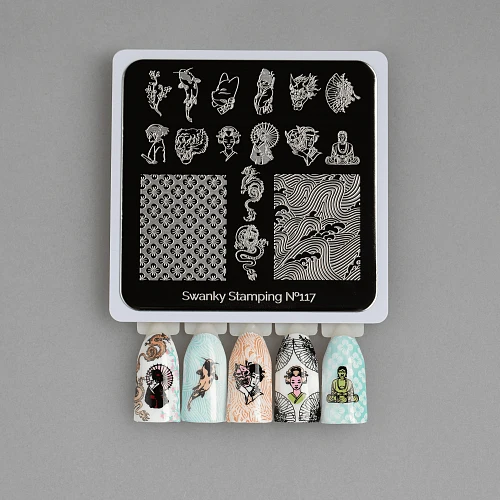 Swanky Stamping Animals nail plates, nail art plate 117