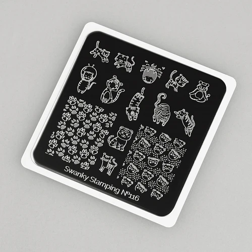 Swanky Stamping Animals nail plates, nail art plate 116