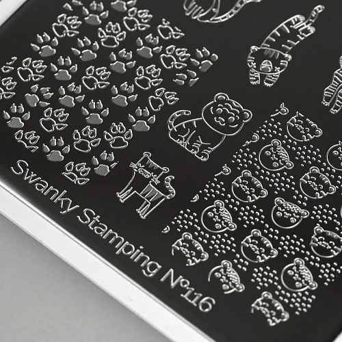 Swanky Stamping Animals nail plates, nail art plate 116