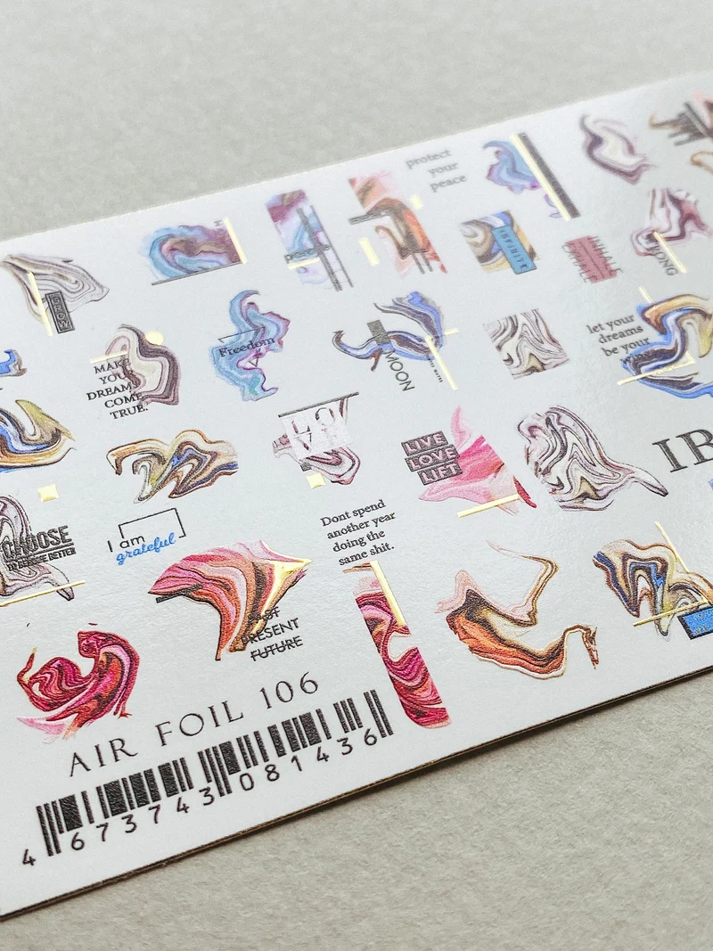 IBDI Abstract foil nail decals / stickers #Air foil 106