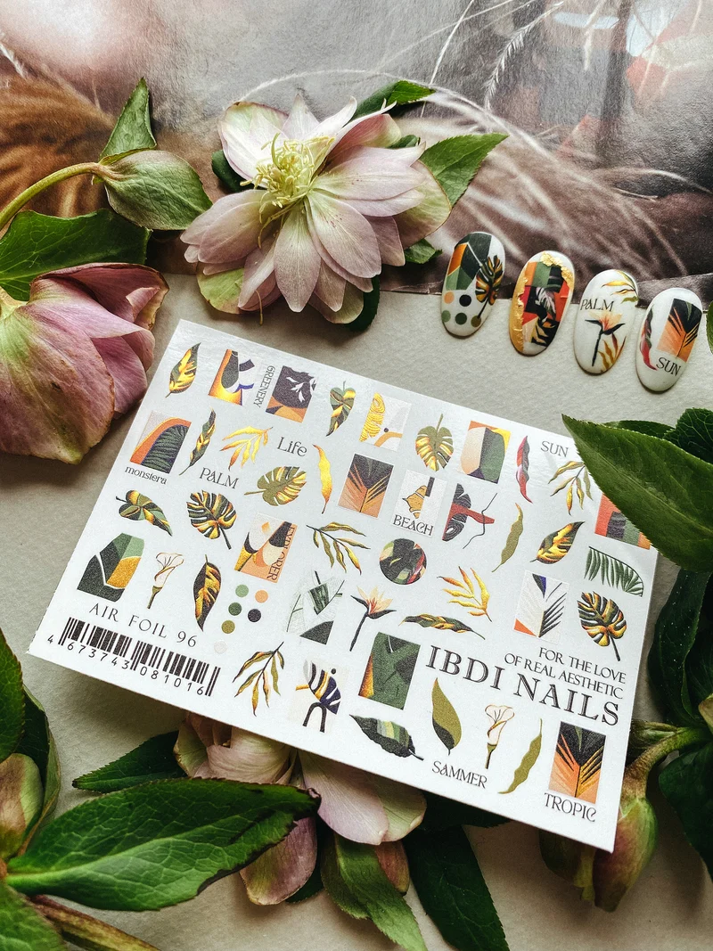 IBDI Palm tree foil nail decals / stickers for tropical nails and Summer nail art #Air foil 96