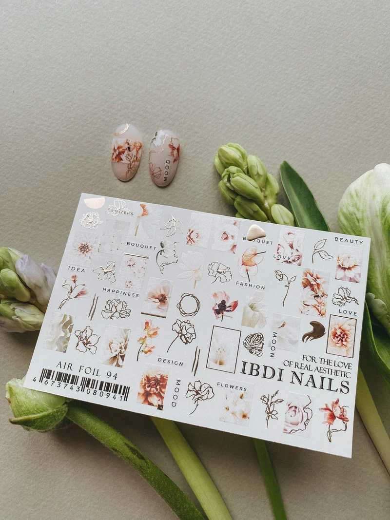IBDI Flower foil nail decals / stickers for Summer nail art #Air foil 94