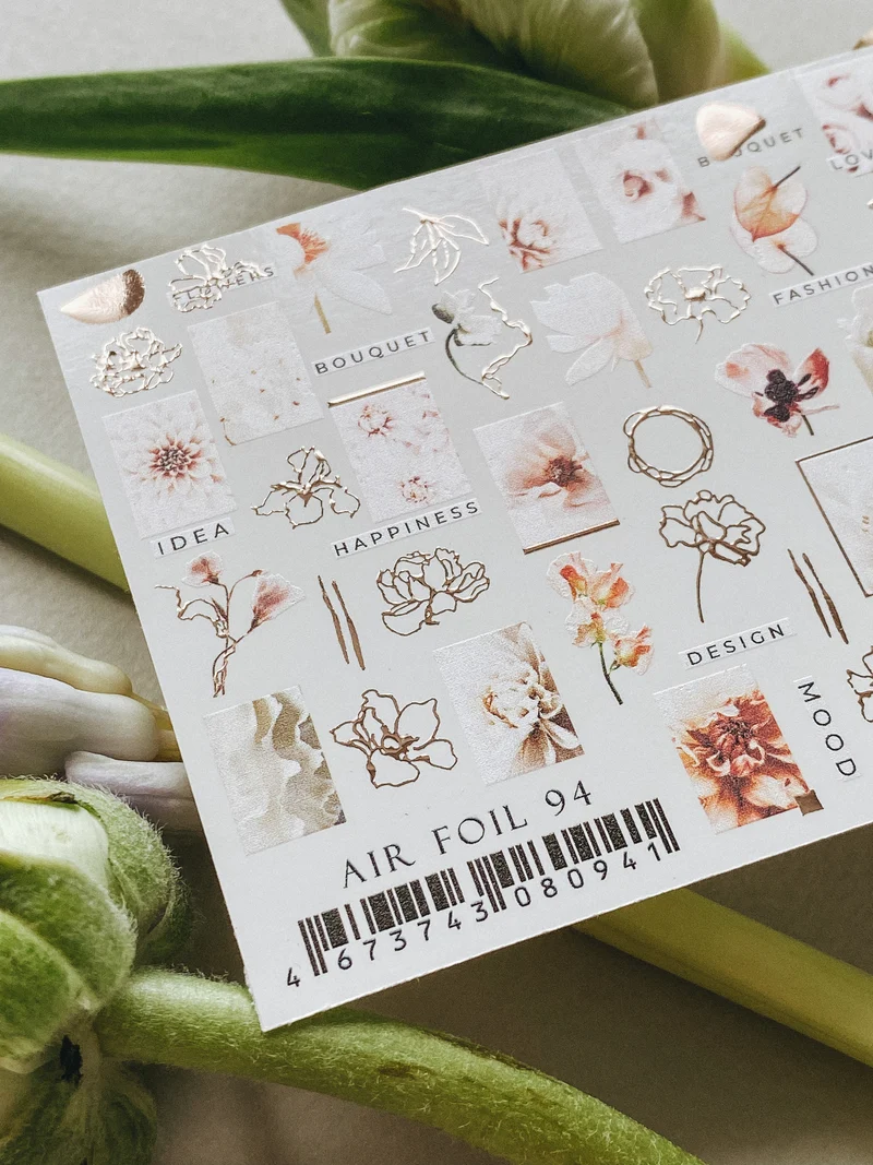 IBDI Flower foil nail decals / stickers for Summer nail art #Air foil 94