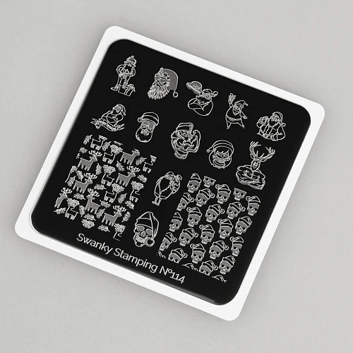 Swanky Stamping Spooky Christmas nail plates, nail art plate 114