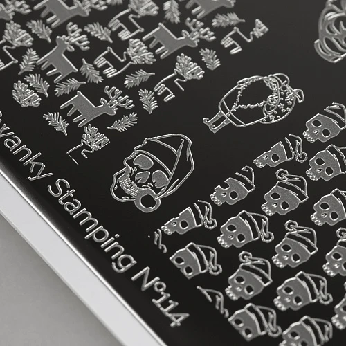Swanky Stamping Spooky Christmas nail plates, nail art plate 114