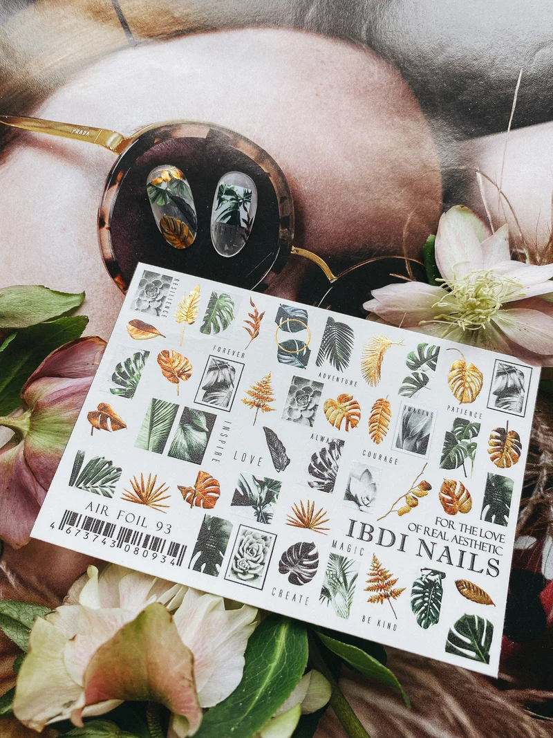 IBDI Palm tree foil nail decals / stickers for Summer nail art and tropical nails #Air foil 93