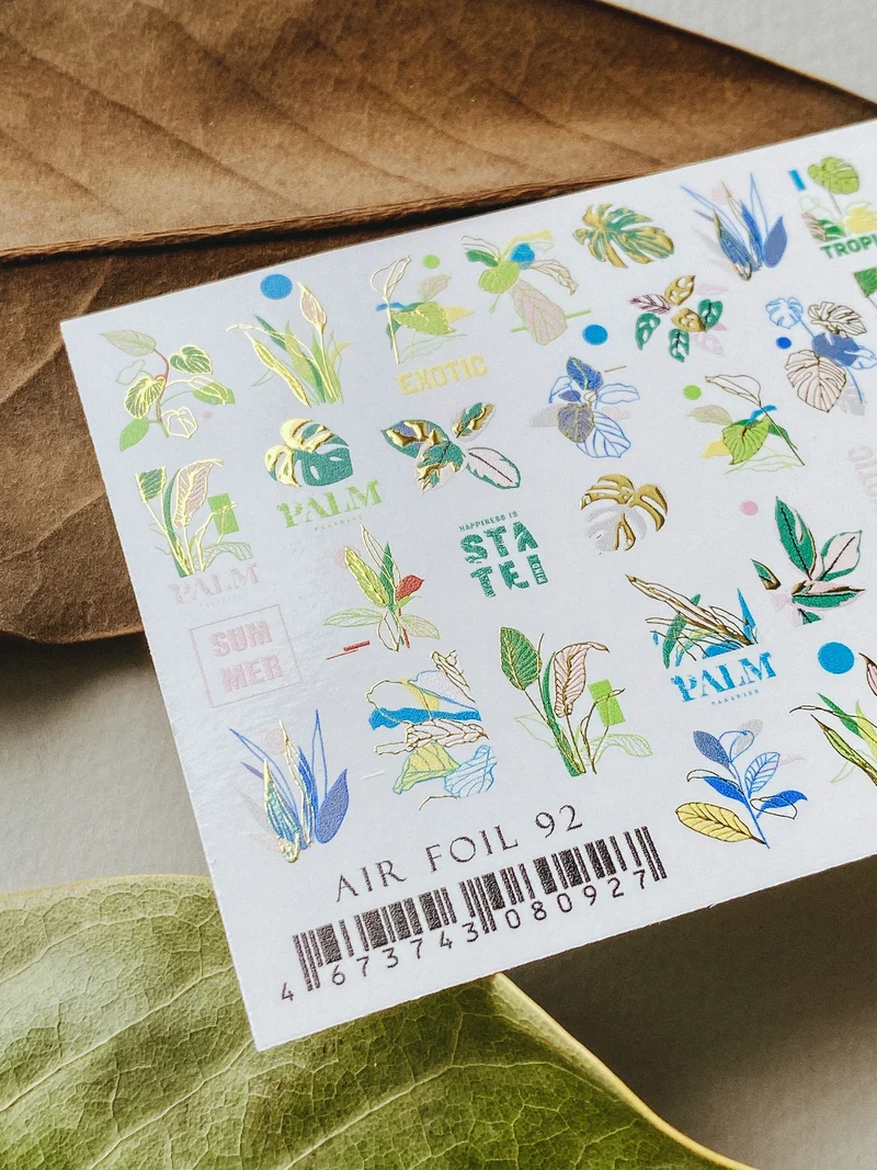 IBDI Flower nail decals / stickers for Summer nail art and tropical nails #Air foil 92
