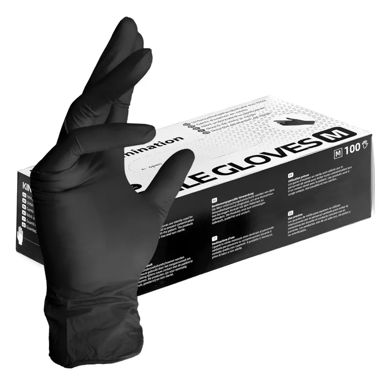 Kingfa Black Nitril Einmalhandschuhe puderfrei