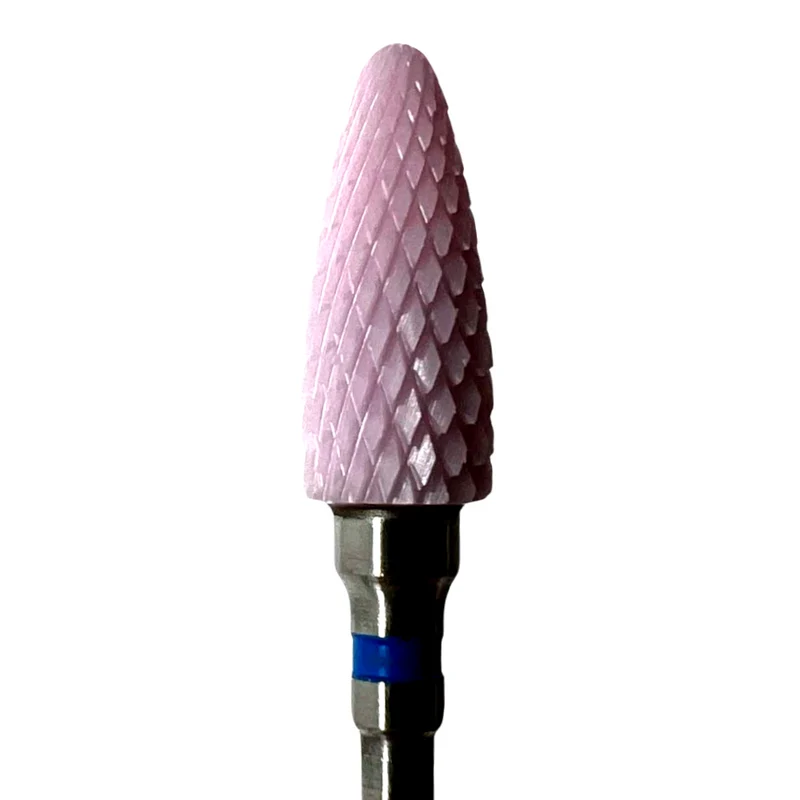 Ceramic e-file nail drill bits, Cone double cut, medium grit, Russian manicure nail drill bit for gel nail polish removal