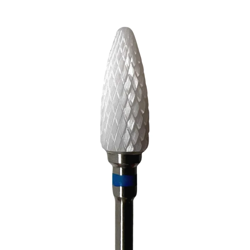 Ceramic e-file nail drill bits, Cone double cut, medium grit, Russian manicure nail drill bit for gel nail polish removal