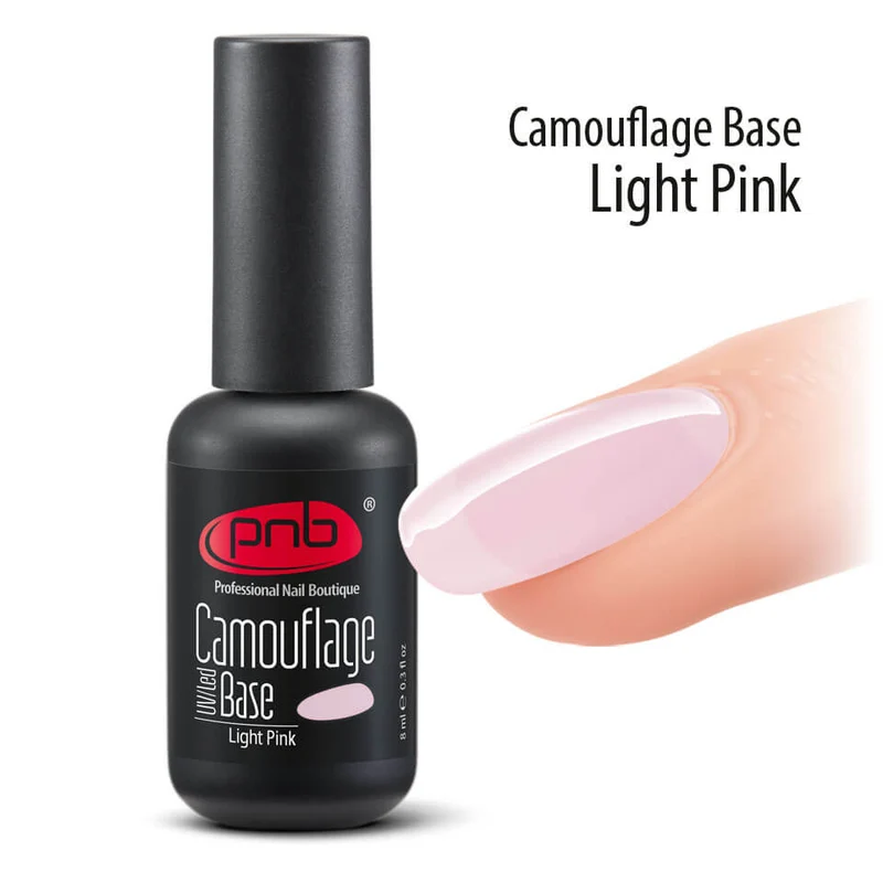 PNB Camouflage base coat gel nail polish Light Pink