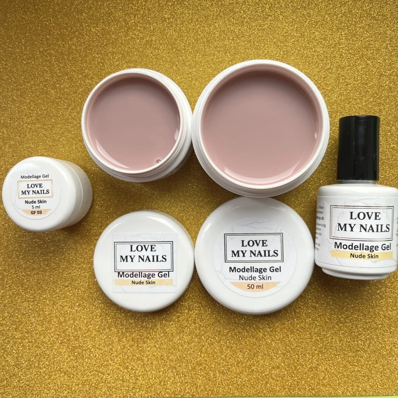 Modellage Gel für Nagelstärkung und Verlängerung (TPO-free) 5ml/12ml Flasche/15ml Tiegel30ml/50ml (Nude Skin) selbstglättend