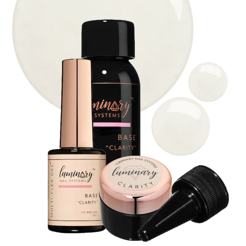 Luminary Clear base coat gel nail polish "Clarity" multi flex 10ml, 30ml , 8oz, or sets