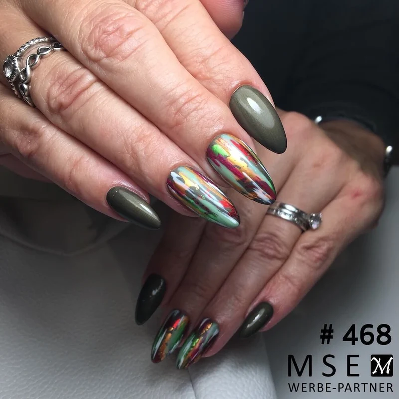 #468 Premium-EFFEKT Color Gel 5ml Schwarzoliv mit dezentem Perlglanz