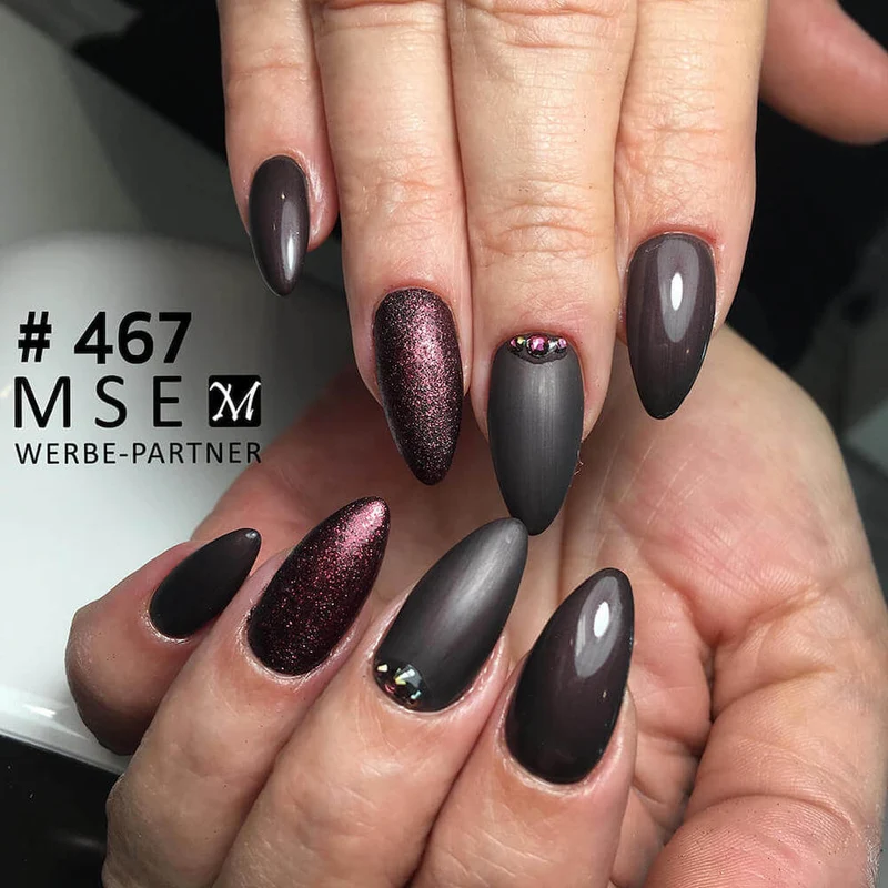 #467 Premium-EFFEKT Color Gel 5ml Schwarzrot mit dezentem Perlglanz